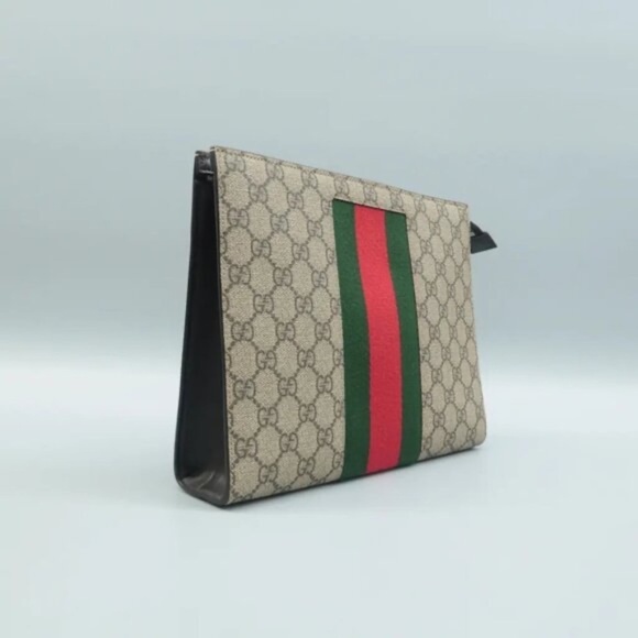 100% Authentic GUCCI Brown GG Canvas Clutch Bag 649-6824 - Picture 3 of 12